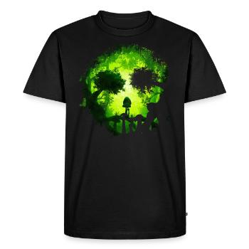 Skull Forest watercolor painting - Men's Premium Organic T-Shirt - black - Front - Nico (187cm)