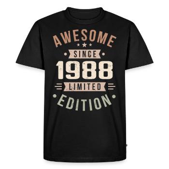 Original 1988 Vintage Vintage anniversaire 1988 - T-shirt Premium bio Homme - noir - Devant - Nico (187cm)