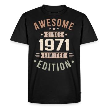 Original 1971 Vintage Vintage anniversaire 1971 - T-shirt Premium bio Homme - noir - Devant - Nico (187cm)