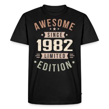 Original 1982 Vintage Vintage anniversaire 1982 - T-shirt Premium bio Homme - noir - Devant - Nico (187cm)