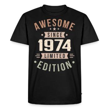 Original 1974 Vintage Vintage anniversaire 1974 - T-shirt Premium bio Homme - noir - Devant - Nico (187cm)