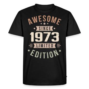 Original 1973 Vintage Vintage Birthday 1973 - Men's Premium Organic T-Shirt - black - Front - Nico (187cm)