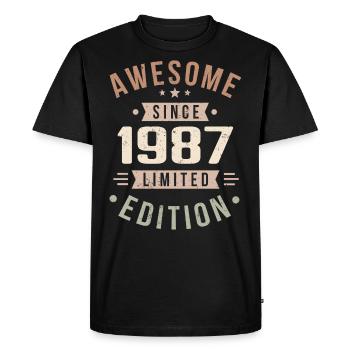 Original 1987 Vintage Vintage anniversaire 1987 - T-shirt Premium bio Homme - noir - Devant - Nico (187cm)