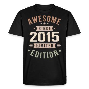 Original 2015 Vintage Vintage Birthday 2015 - Men's Premium Organic T-Shirt - black - Front - Nico (187cm)