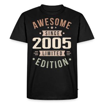 Original 2005 Vintage Vintage Birthday 2005 - Men's Premium Organic T-Shirt - black - Front - Nico (187cm)