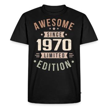 Original des années 1970 Vintage Vintage anniversaire des années 1970 - T-shirt Premium bio Homme - noir - Devant - Nico (187cm)