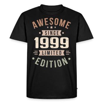 Original 1999 Vintage Vintage Anniversaire 1999 - T-shirt Premium bio Homme - noir - Devant - Nico (187cm)