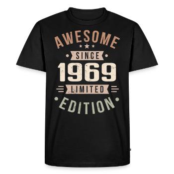 Original 1969 Vintage Vintage anniversaire 1969 - T-shirt Premium bio Homme - noir - Devant - Nico (187cm)