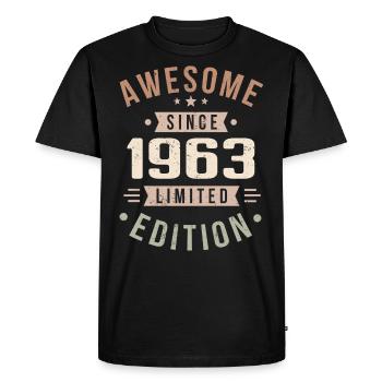 Original 1963 Vintage Vintage Birthday 1963 - Men's Premium Organic T-Shirt - black - Front - Nico (187cm)