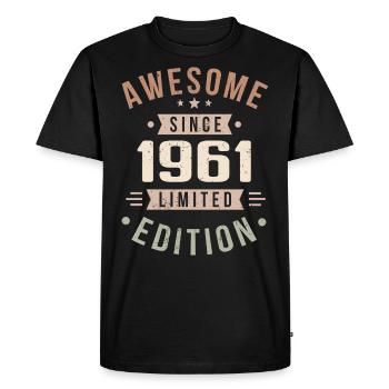 Original 1961 Vintage Vintage Birthday 1961 - Men's Premium Organic T-Shirt - black - Front - Nico (187cm)