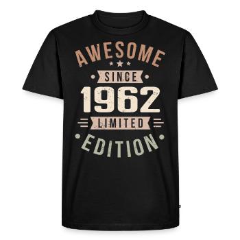 Original 1962 Vintage Vintage anniversaire 1962 - T-shirt Premium bio Homme - noir - Devant - Nico (187cm)
