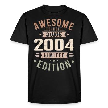 Juin 2004 Anniversaire Juin 2004 Cadeau Juin 2004 - T-shirt Premium bio Homme - noir - Devant - Nico (187cm)