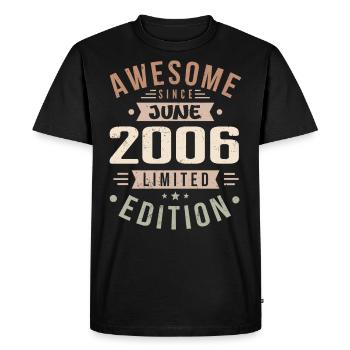 Juin 2006 Anniversaire Juin 2006 Cadeau Juin 2006 - T-shirt Premium bio Homme - noir - Devant - Nico (187cm)