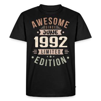 June 1992 Birthday June 1992 Gift June 1992 - Men's Premium Organic T-Shirt - black - Front - Nico (187cm)