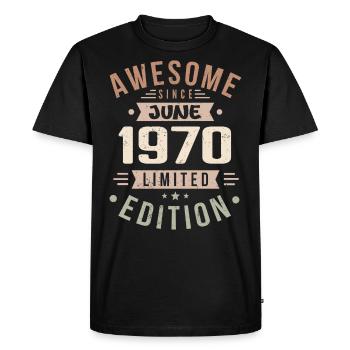 Juin 1970 Anniversaire Juin 1970 Cadeau Juin 1970 - T-shirt Premium bio Homme - noir - Devant - Nico (187cm)