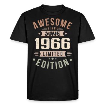Juin 1966 anniversaire Juin 1966 cadeau Juin 1966 - T-shirt Premium bio Homme - noir - Devant - Nico (187cm)