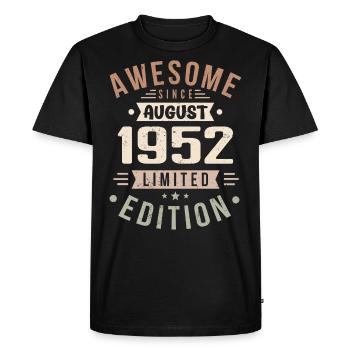 Août 1952 Anniversaire en Août 1952 Millésime 1952 - T-shirt Premium bio Homme - noir - Devant - Nico (187cm)