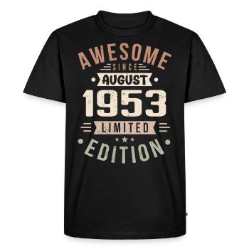 Août 1953 Anniversaire en Août 1953 Millésime 1953 - T-shirt Premium bio Homme - noir - Devant - Nico (187cm)