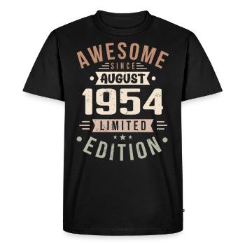 Août 1954 Anniversaire en Août 1954 Millésime 1954 - T-shirt Premium bio Homme - noir - Devant - Nico (187cm)