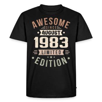 August 1983 Birthday in August 1983 Vintage 1983 - Men's Premium Organic T-Shirt - black - Front - Nico (187cm)