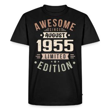 Août 1955 Anniversaire en Août 1955 Millésime 1955 - T-shirt Premium bio Homme - noir - Devant - Nico (187cm)