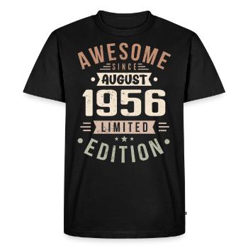Août 1956 Anniversaire en Août 1956 Millésime 1956 - T-shirt Premium bio Homme - noir - Devant - Nico (187cm)