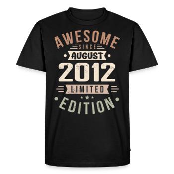 Août 2012 Anniversaire en Août 2012 Millésime 2012 - T-shirt Premium bio Homme - noir - Devant - Nico (187cm)