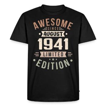 Août 1941 Anniversaire en Août 1941 Millésime 1941 - T-shirt Premium bio Homme - noir - Devant - Nico (187cm)