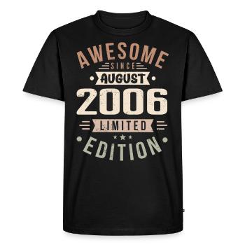 Août 2006 Anniversaire en Août 2006 Millésime 2006 - T-shirt Premium bio Homme - noir - Devant - Nico (187cm)