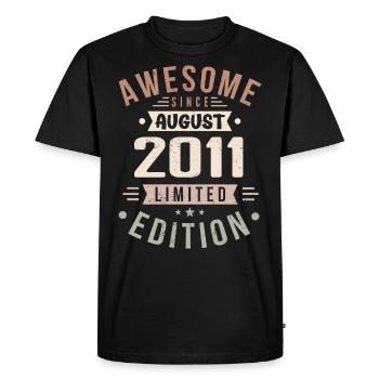 August 2011 Birthday in August 2011 Vintage 2011 - Men's Premium Organic T-Shirt - black - Front - Nico (187cm)