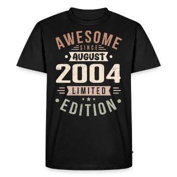August 2004 Birthday in August 2004 Vintage 2004 - Men's Premium Organic T-Shirt - black - Front - Nico (187cm)