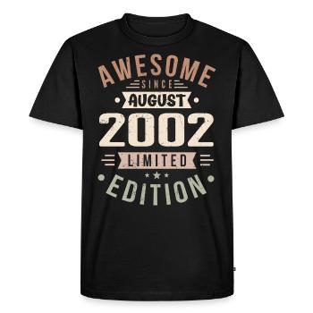 Août 2002 Anniversaire en août 2002 Millésime 2002 - T-shirt Premium bio Homme - noir - Devant - Nico (187cm)