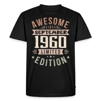 1960 Septembre Anniversaire Né en septembre 1960 - T-shirt Premium bio Homme - noir - Devant - Nico (187cm)