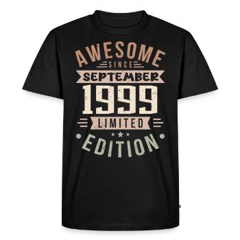 1999 Septembre Anniversaire Né en septembre 1999 - T-shirt Premium bio Homme - noir - Devant - Nico (187cm)