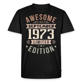 1973 Septembre Anniversaire Né en septembre 1973 - T-shirt Premium bio Homme - noir - Devant - Nico (187cm)