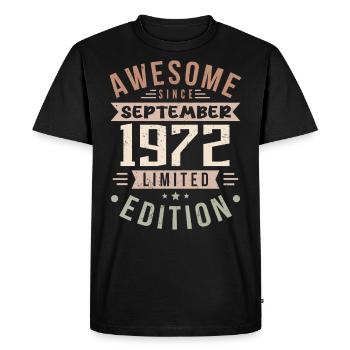 1972 Septembre Anniversaire Né en septembre 1972 - T-shirt Premium bio Homme - noir - Devant - Nico (187cm)