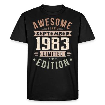 1983 September Birthday Born September 1983 - Men's Premium Organic T-Shirt - black - Front - Nico (187cm)