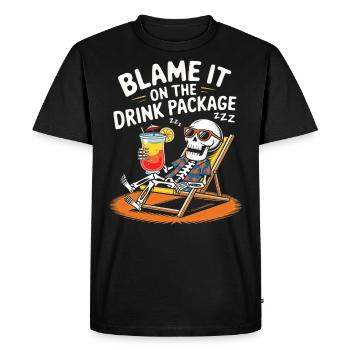 Squelette Humour Croisière Vacances - T-shirt Premium bio Homme - noir - Devant - Nico (187cm)