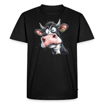 Funny cow - Men's Premium Organic T-Shirt - black - Front - Nico (187cm)