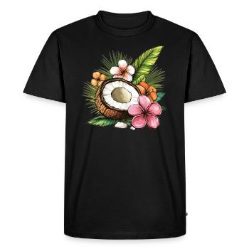 Noix de tropicale - T-shirt Premium bio Homme - noir - Devant - Nico (187cm)