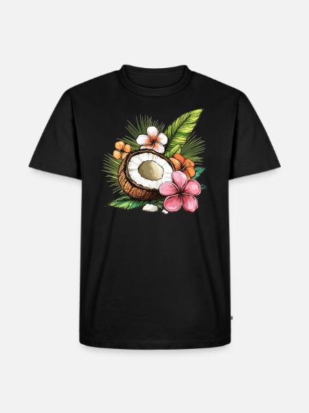 Tropical Coconut - Men's Premium Organic T-Shirt - black