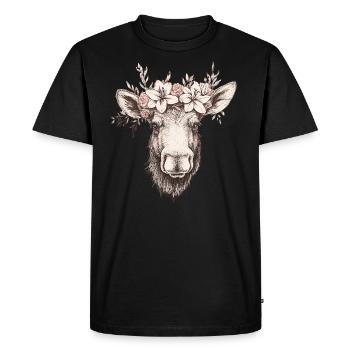 Orignal avec couronne de fleurs - T-shirt Premium bio Homme - noir - Devant - Nico (187cm)