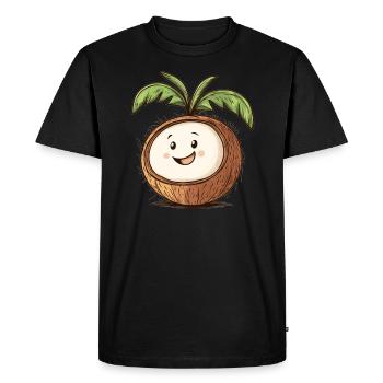 Noix de gaie avec palmier - T-shirt Premium bio Homme - noir - Devant - Nico (187cm)