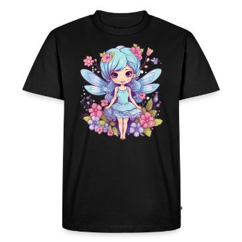 Fée des fleurs magique - T-shirt Premium bio Homme - noir - Devant - Nico (187cm)
