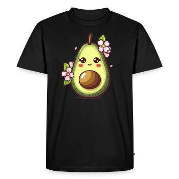 Avocat doux aux fleurs - T-shirt Premium bio Homme - noir - Devant - Nico (187cm)