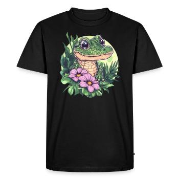 Crocodile dans la jungle - T-shirt Premium bio Homme - noir - Devant - Nico (187cm)