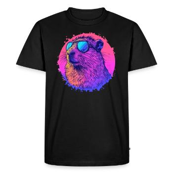 Capybara avec lunettes de soleil - T-shirt Premium bio Homme - noir - Devant - Nico (187cm)