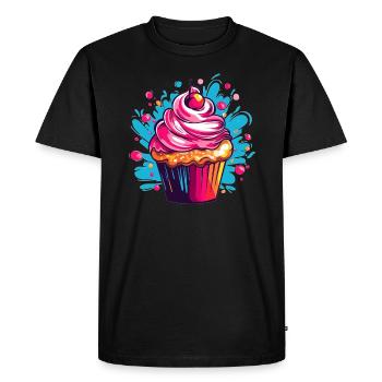 Colorful Cupcake Pop Art - Men's Premium Organic T-Shirt - black - Front - Nico (187cm)