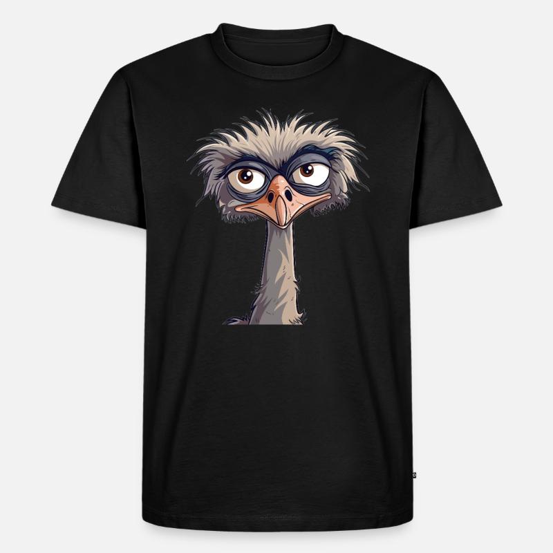 Grummelnder Strauß - Männer Premium Bio T-Shirt - Schwarz