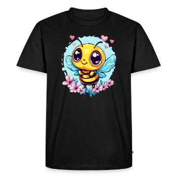 Aimer l’abeille mellifère - T-shirt Premium bio Homme - noir - Devant - Nico (187cm)